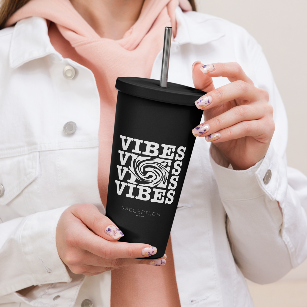 Insulated VIBES© Tumbler with Straw